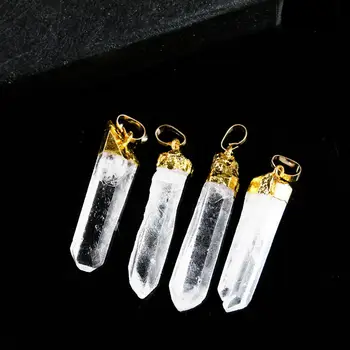 

Healing Crystal Wands Hanging Drop Prisms Clear Quartz Pendant 6 Faceted Reiki Chakra Stones Diy Decor Art Crafts Accessories