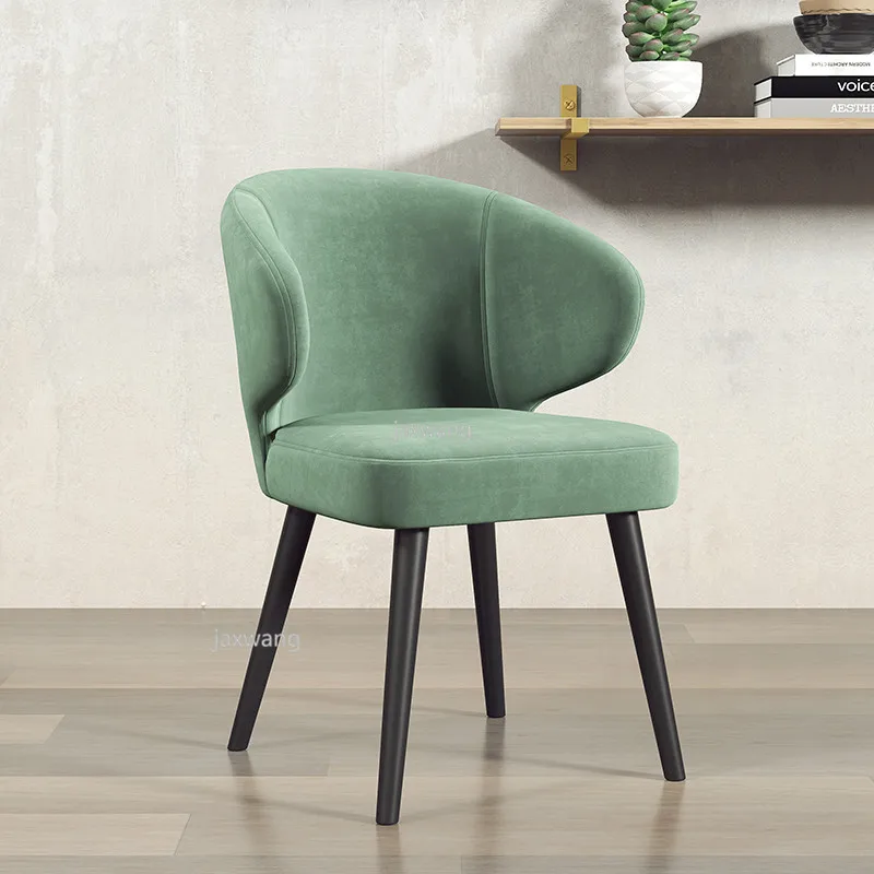 

Nordic Luxury Flannel Dining Chair Home Modern Simple Desk Back Chair Living Room Ins Style Iron Leisure Makeup Chair