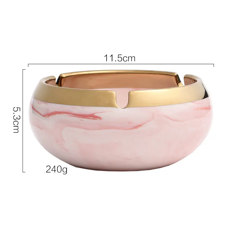 buy 1 pc Скандинавские декоративные украшения INS имитация мрамора золотой край керамическая пепельница сигары Пепельница дома aschenbecher свадебный подарок - Цвет: buy 1 pc