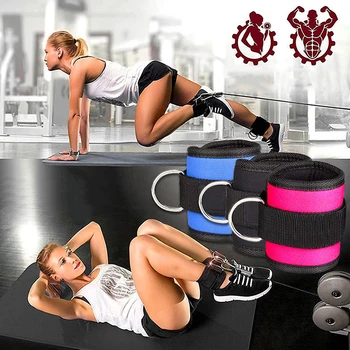 

SFIT New D-ring Ankle Strap Buckle Adjustable Ankle Weights Gym Leg Ankle Cuffs Power Weight Lifting Fitness Rope