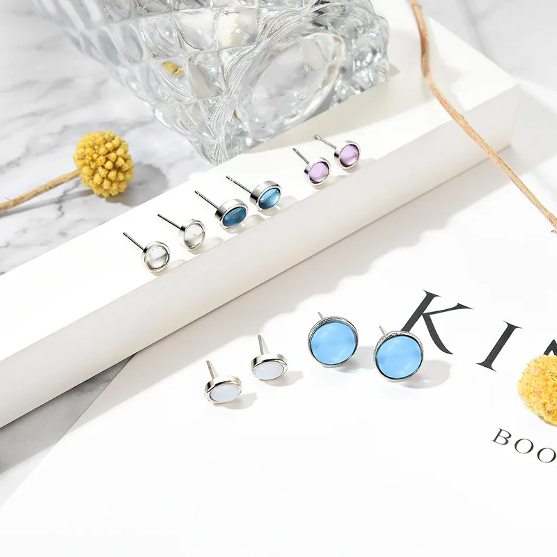 NJ Cute Stud Earrings Set For Woman 5 Pairs/Set Elegant Earring Set Fashion Jewelry Party Female Jewelry