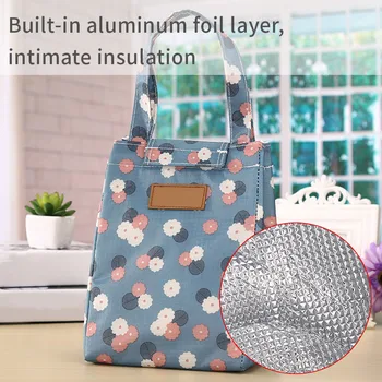

Picnic Cooler Tote Lunch Bag Insulated Handbag Food Container Portable Oxford Cloth Outdoor Camping Carrying School Bento Pouch