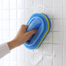  Kitchen Bathroom Toilet Cleaning magic sponge Glass Wall Cleaning  Bath Brush Handle Sponge Ceramic Window Slot Clean Brush 