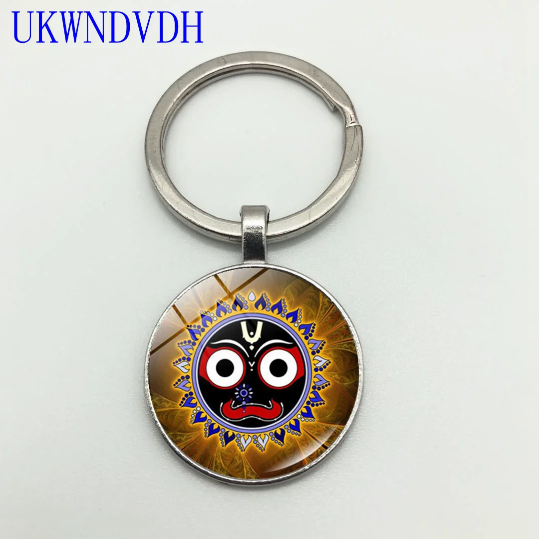 

Hindu pattern fashion high-end glass pendant keychain jewelry