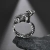 Open Vintage Snake Free Size Ring For Women Men Gothic Rock Hip Hop Black Animals/Dragon/Deer/Goat Finger Ring ► Photo 3/6