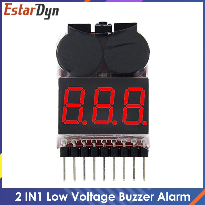 1-8S Lipo/Li-ion/Fe RC helicopter airplane boat etc Battery Voltage 2 IN1 Tester Low Buzzer Alarm | Электронные компоненты и