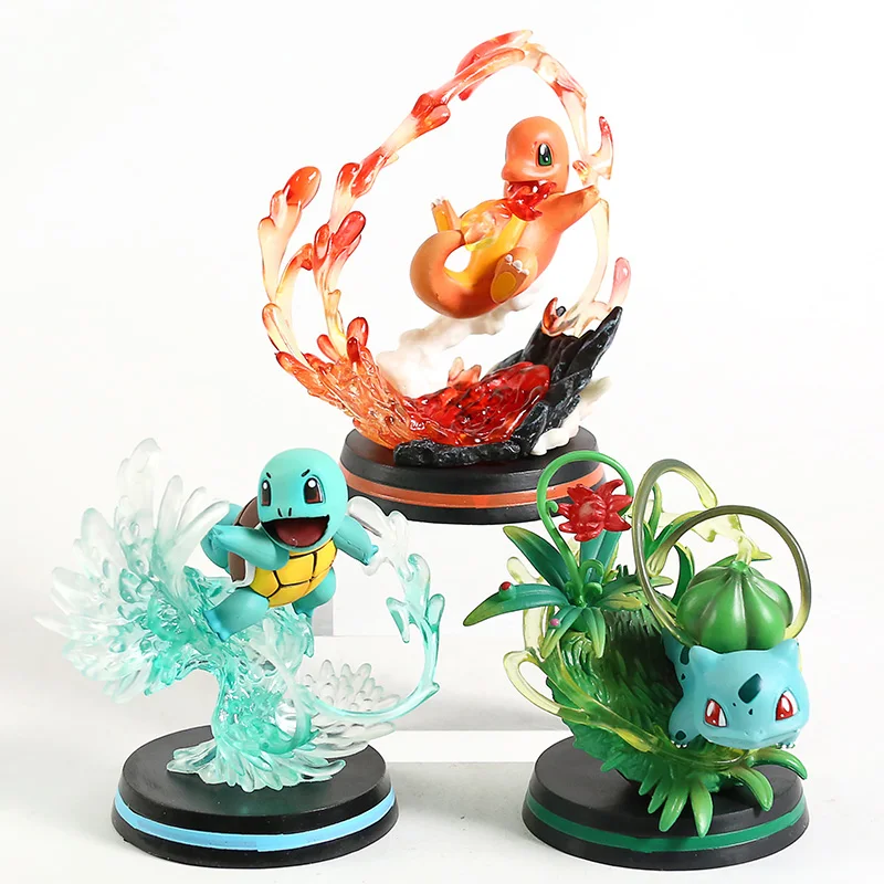 Аниме мультфильм стартер Монстр чармандер Bulbasaur белки ПВХ фигурка Коллекционная