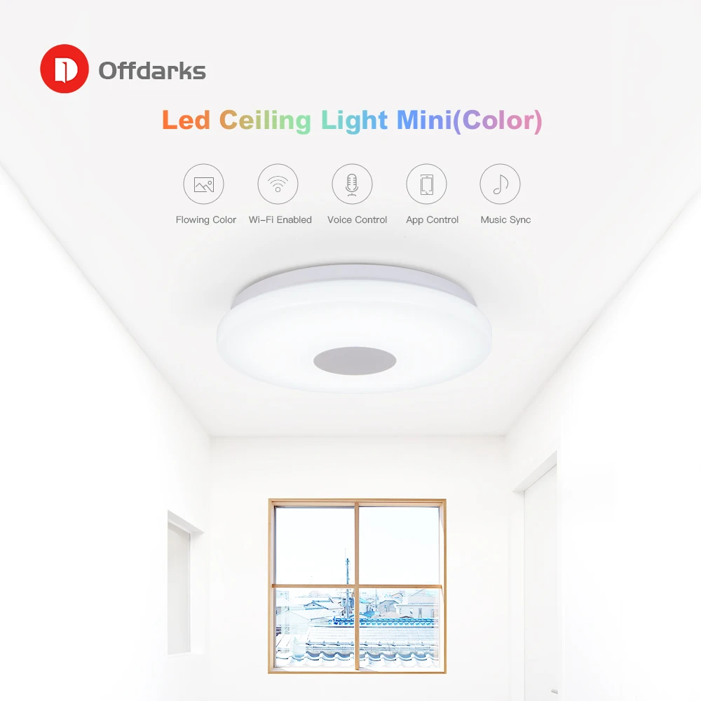  OFFDARKS Smart Modern Ceiling Light wifi Voice Control Suitable for living room bedroom kitchen dim - 4000215075006