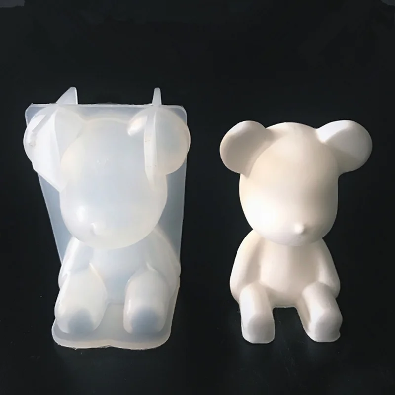3D силиконовая форма «Медведь» DIY зеркальная форма орнамент плесень кристалл эпоксидная ручная работа штукатурка плесень украшение инструмент