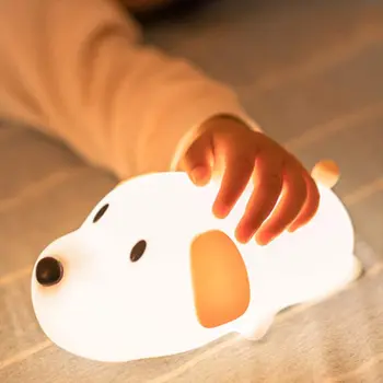 

Baby Night Light Silicone LED Dog Shape Night Light USB Touch Lamp with Touch Switch Night Light Dual Lighting Modes