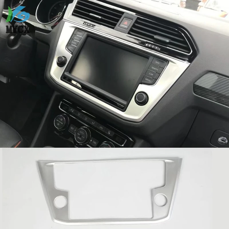 Для Volkswagen Tiguan L Аксессуары abs Хромированная навигационная коробка стикер автомобиля