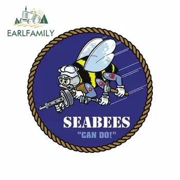 

EARLFAMILY 13cm x 13cm for U.S. Navy Seabees Sign Oem Funny Car Stickers Vinyl JDM Bumper Trunk Truck Graphics Bumper Windows