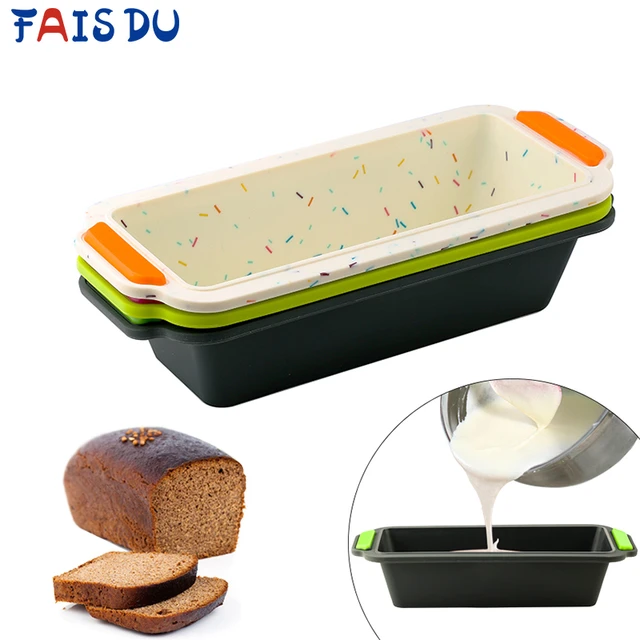 Food Grade Silicone Cake Mold Rectangular Shape Bread Loaf Toast Pan Moulds  Long Square Dishes Baking Accessories Kitchen Tools