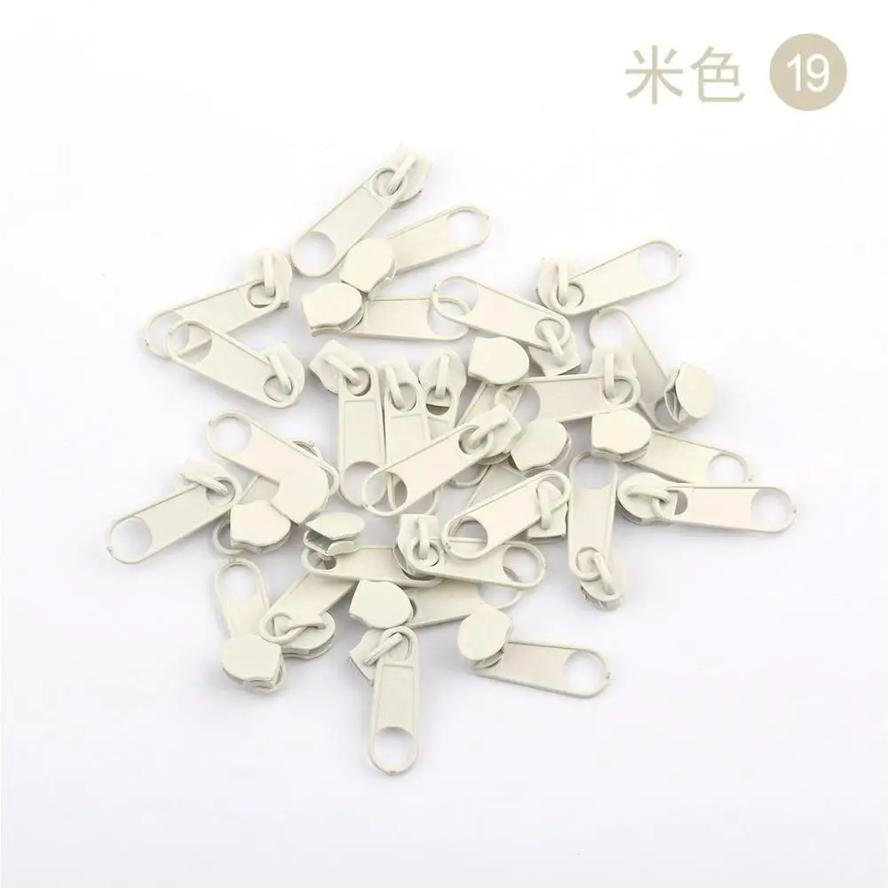 19 100pcs 100 шт/партия 3# нейлоновая застежка-молния слайдер DIY молния съемник металлическая застежка-молния головка Потяните Замена Ремонтный комплект сумка для одежды чемодан DIY молния крепления аксессуары - Цвет: 19 100pcs