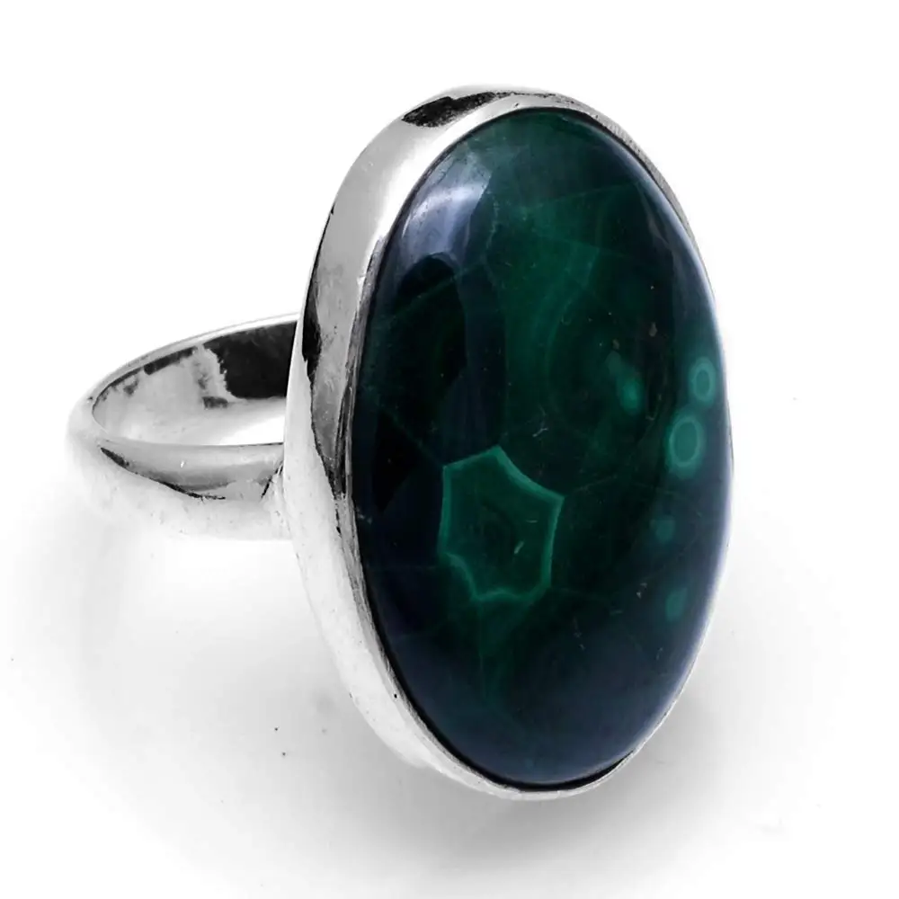 

Genuine Malachite Ring 925 Sterling Silver, USA Size : 8, AR4168