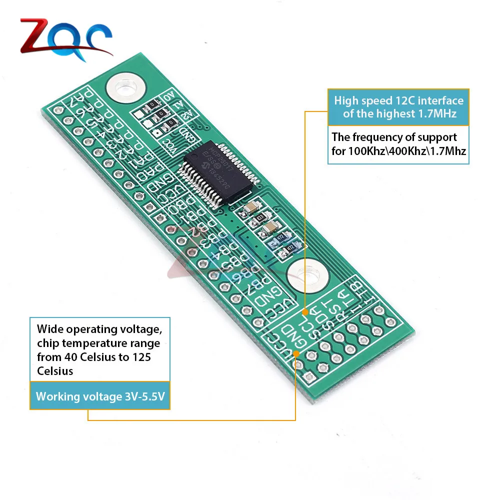 MCP23017 igc интерфейс 16 бит I/O Модуль расширения, штыревая панель доска IIC к GIPO конвертер 25mA1 привод питания для Arduino