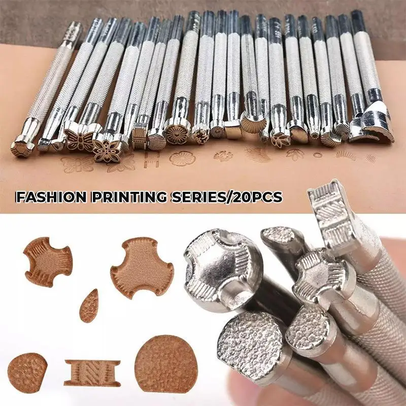 20pcs/Set Leather Stamping Kit Metal Punch Tool Stamp Wax Leather Craft  Punch Stamps - AliExpress