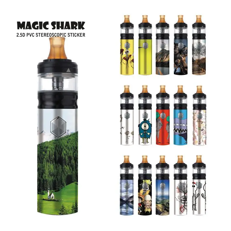Волшебная Акула Череп Зомби птица цельный стерео ПВХ Pod Vape пленка наклейка футляр для вейпа для Geekvape кремень комплект