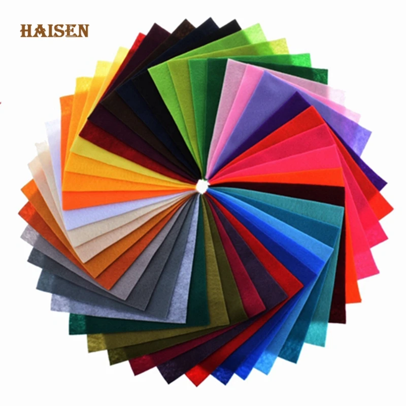 HAISEN 42 шт. толщина 1 мм полиэстер однотонная Нетканая мягкая войлочная ткань для