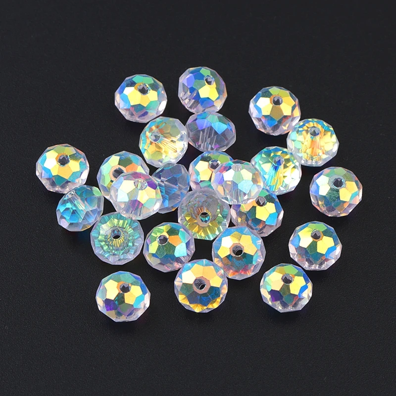 150-Pack 6mm Dark Blue Crystal Glass Beads - 96-Facet Rondelle Spacers For Jewelry Making, Bracelets, Wind Chimes & Crafts