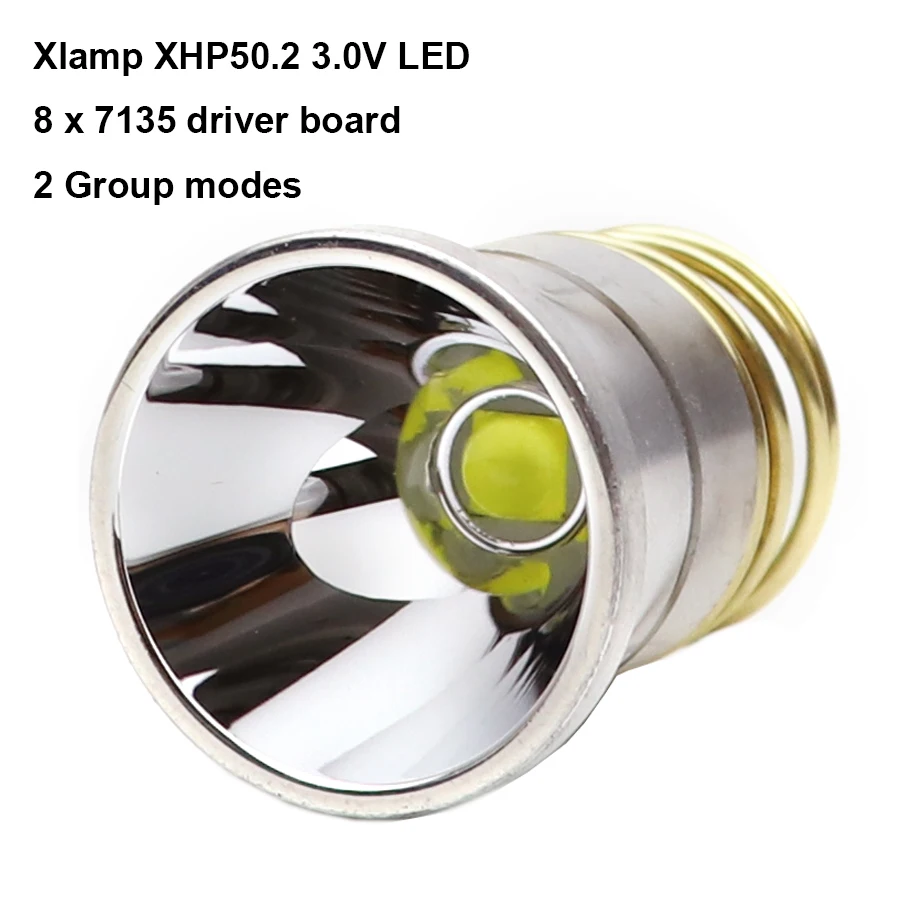 XLamp XHP50.2 медный модуль XHP50 18 Вт 2600lm крышка лампы 26,5 мм OP отражатель SMO для 501B 502B P60 M5 M6 фонарь с 8 режимами 7135x8 драйвер платы