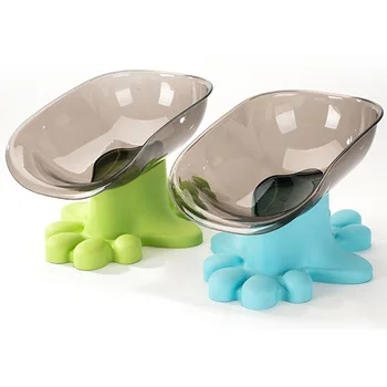 

Plastic Tilted Slow Food Feeder Open Type Anti-slip Leak-proof Pet Feeder for Dogs Cats TB Sale