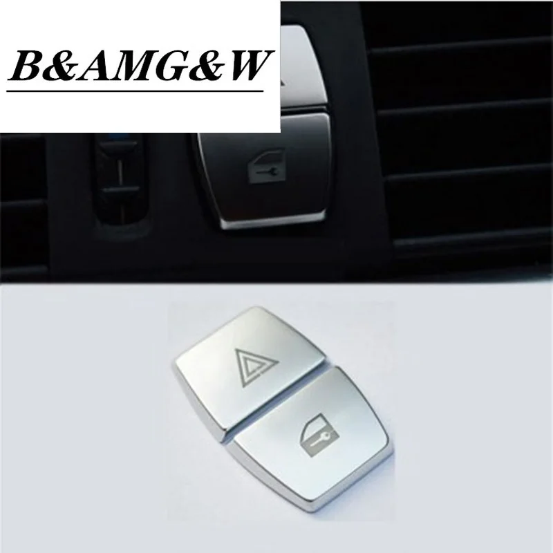 

Car Styling Front Warning Light button Stickers Decorative Frame Cover Trim for BMW 5/6/7 series f10 GT F07 F01 auto Accessories