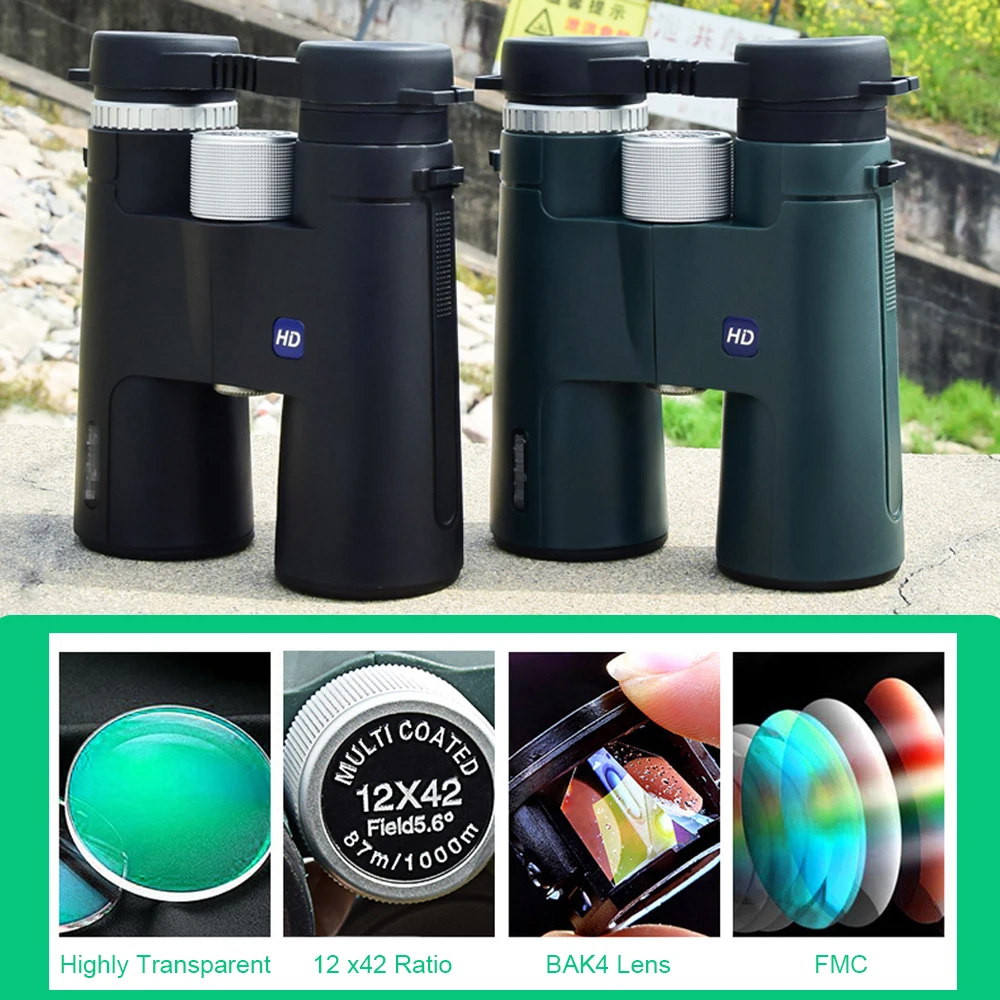 Binóculos de Alta Potência Shimmer Visão Noturna Poderoso Profissional Caça ao ar Livre Telescópio Especial Equipamento de Caça 12x42 hd Telescópio e binóculos 4 High Quality Ferramenta