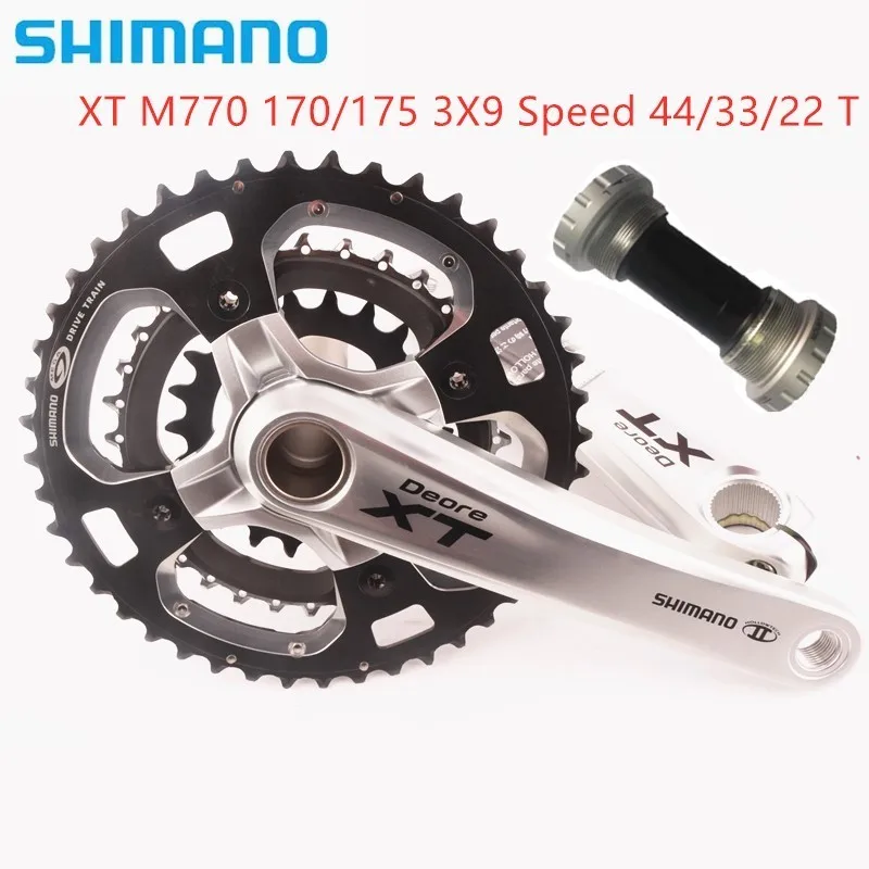 Doordringen Sta op donker SHIMANO DEORE XT FC-M770 170/175mm crankset 3x9 speed 27 speed crank 104BCD  44-32-22T chainring mountain bike mtb crank - AliExpress