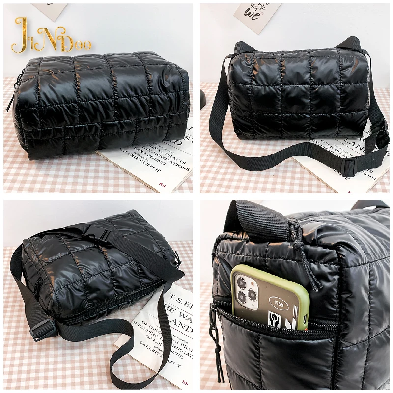 2021 New Winter Large Capacity Crossbody Bag for Women Waterproof  Nylon Tote Bags Lightweight Space Cotton Pillow Female Sac