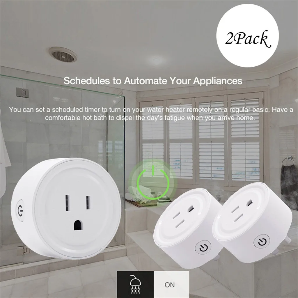 EPULA Smart Plug 2pc Smart WiFi Power Socket US Plug WIFI Switch For Google Home App Control/Amazon Alexa Connected By WiFi