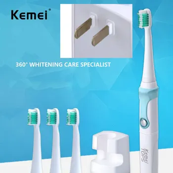 

Electric Toothbrush with 3 Replacement Brush Heads Teeth Brush Deep Cleaning Included Soft-bristle Ultrasonic Toothbrush