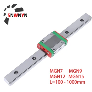MGN12 MGN7 MGN15 MGN9 100 300 1000mm Miniature Linear Rail Slide 1pc MGN9 Linear Guide+1pc MGN9H Carriage Cnc 3D Printer Parts 9mm for linear guide mgn9 550mm l 550mm for linear rail way mgn9c or mgn9h for long linear carriage for cnc x y z axis