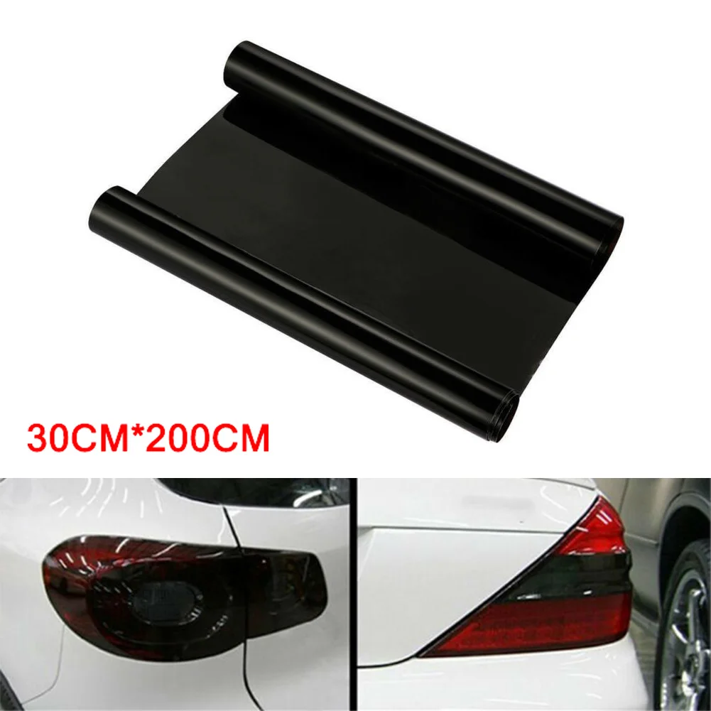 

30x 200cm/12" X80" Dark Smoke Black Car Rear Lights Tail Light Film Sticker Trims Wrap Protection Car Sticker Accessories