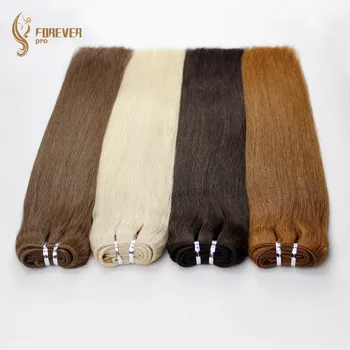 

Forever pro Hair 100g/pc Real European Straight Human Hair Weave Bundles 16 Inch Platinum Blonde Color Remy Weft Hair Extension