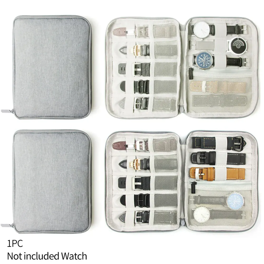 

Case Portable Storage Bag Solid Wear Resistance Watchband Holder Pouch Protective Strap Organizer Watch Band Box With Zipper