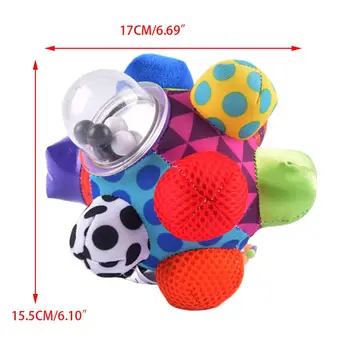 

Babies Children Kids Boy Girl Colorful Bumpy Rattle Ball Learning Developmental Toy Gift