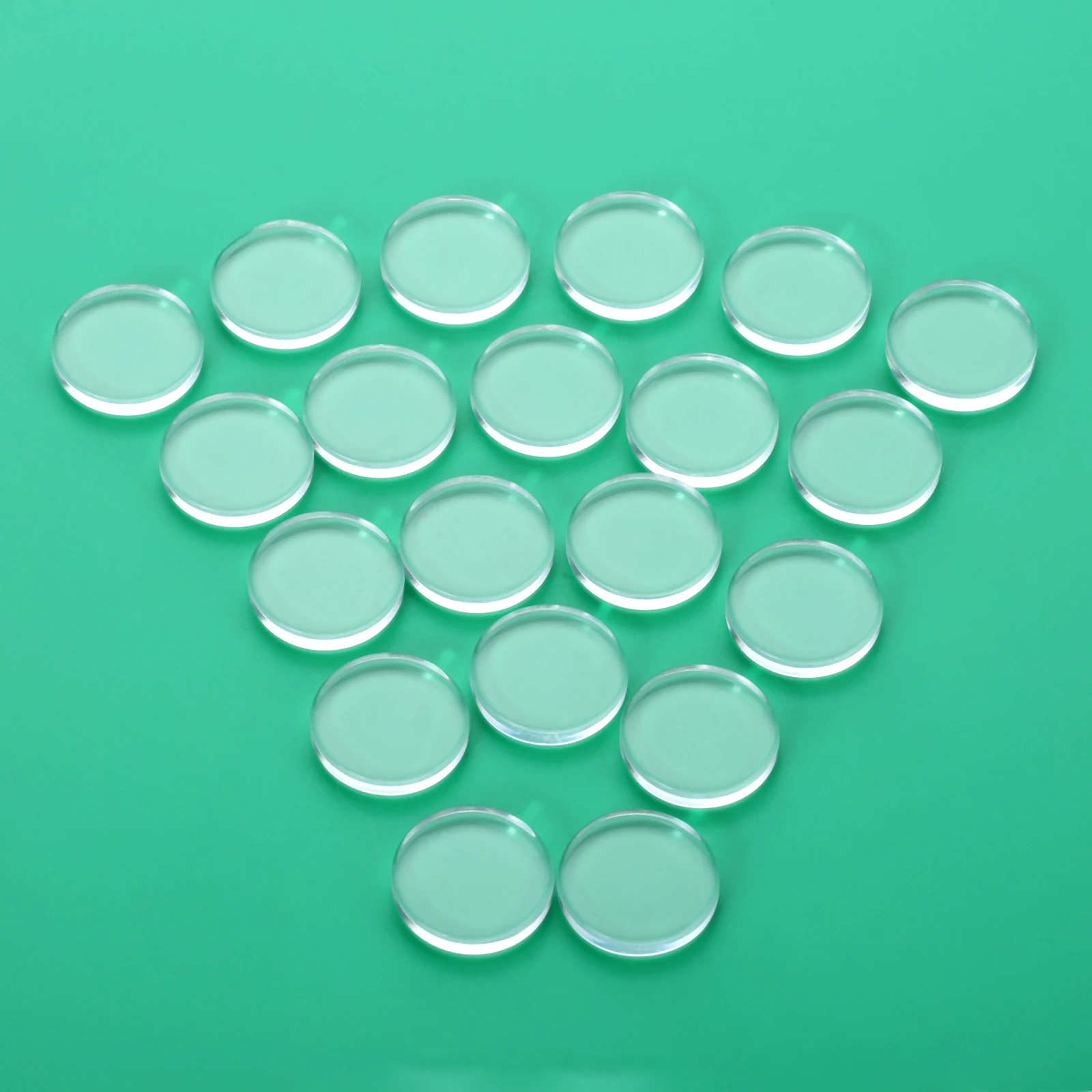 100/50/20/10/5pcs Transparent Glass Refrigerator Sticker Both Side Flat Round Clear Glass Cabochon Handmade Jewelry Accessories - Цвет: 18mm 20pcs