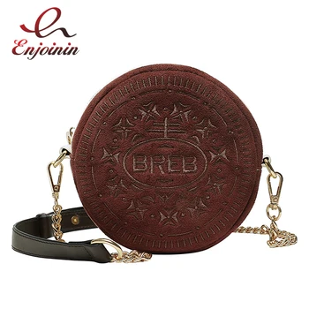 

Fun Round Cookie Design Casual Girls Shoulder Chain Bag Purses and Handbags Crossbody Mini Bag for Women 2020 Tote Bag Bolsas