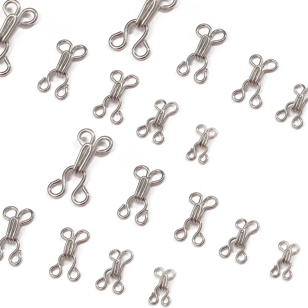 Shoe Lace Buckles 24pcs Metal Buckle Button Collar Invisible Bra Underwear Sewing Hook Eye Clothing Sweater Buckle Accessories Bra Hooks Eyes