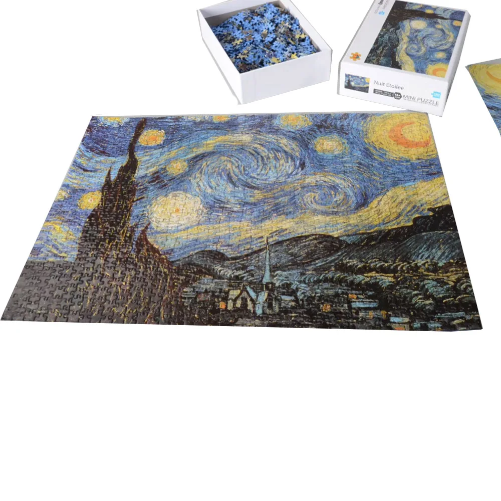 1000 pieces Black Thicker paper Mini Puzzle challenge simple landscape Puzzle 1000 pieces For Adult(Size 42.5x 30cm) 4