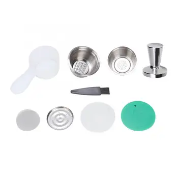 

Coffee Make Machine Parts Reusable Stainless Steel Coffee Capsule Milk Powder Capsule Powder Tamper Set