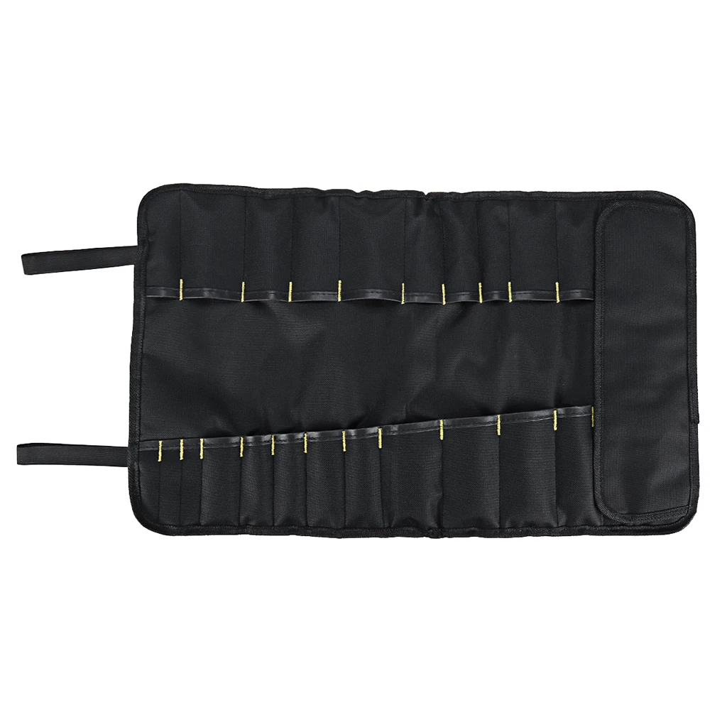 Black Chefs Knife Roll Bag, Oxford Cloth Cutlery Knives Holder Protector Kitchen Cooking Tools Wallet