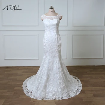

ADLN Plus Size Wedding Dresses Scoop Lace Vestidos de Novia Mermaid Bridal Gowns Customized Robe de Mairee