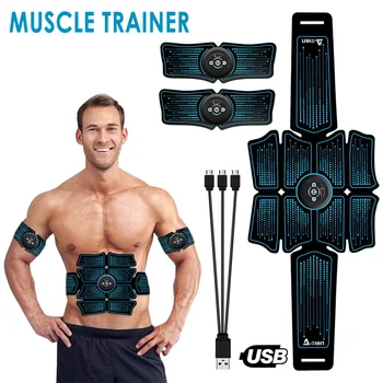 

EMS Wireless Muscle Stimulator Trainer Smart for Fitness gear Abdominal Electric Training Body Weight Loss Slimming Belt Unisex