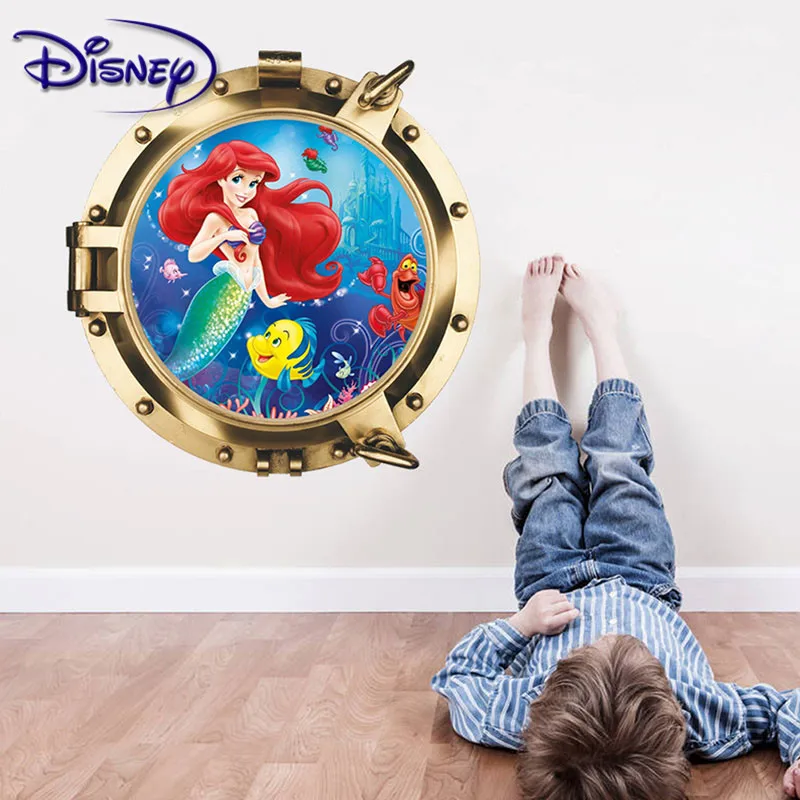 Disney 3D стерео стикер мультфильм Русалка подводная лодка Детская комната Наклейка s ТВ фон украшение стены ПВХ стикер s
