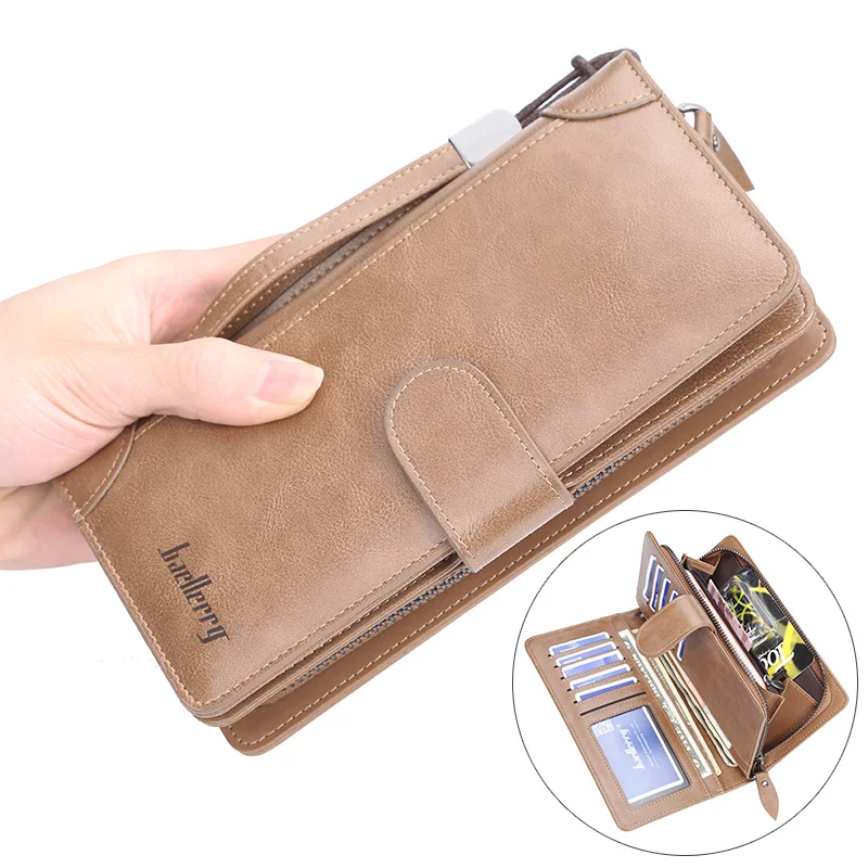 

2020 men's new wallet multifunctional retro zipper clutch wallet large capacity storage walle