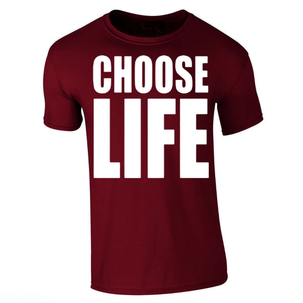 

CHOOSE LIFE Джордж футболка Для мужчин 80s нарядное платье Повседневная 100% хлопок подарок tee США Размеры