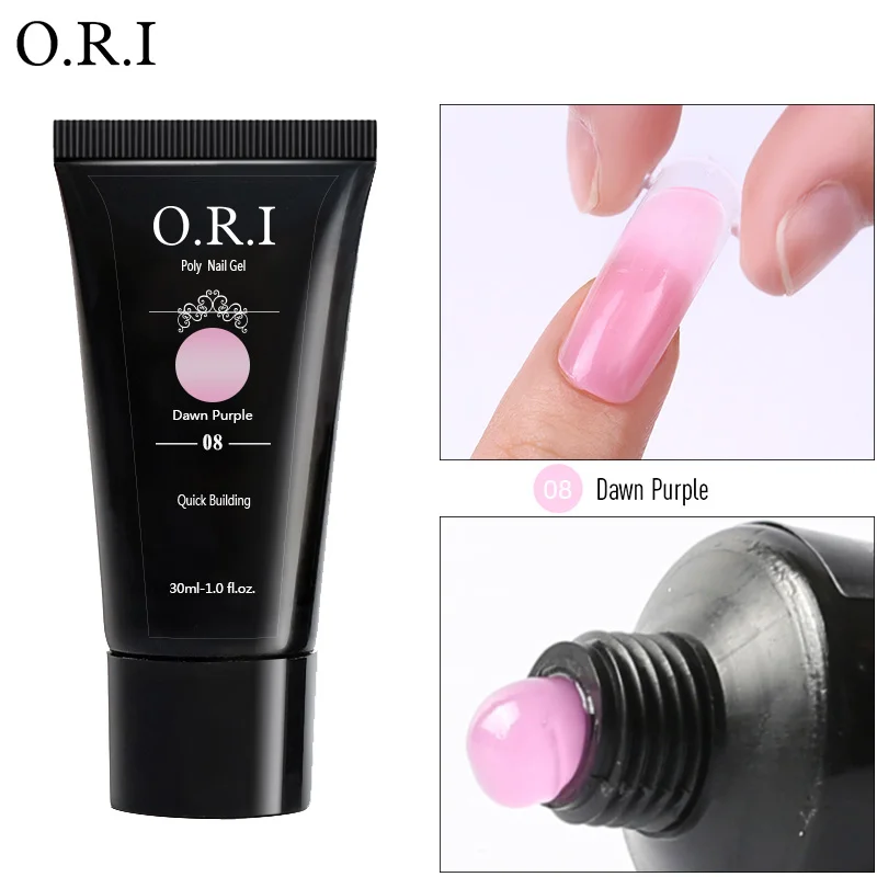 ORI 30 г полигель для ногтей акриловый поли гель розовое белое украшение для ногтей дизайн УФ светодиодный гель-кончик Быстрый гель продлевающий половой акт лак для маникюра