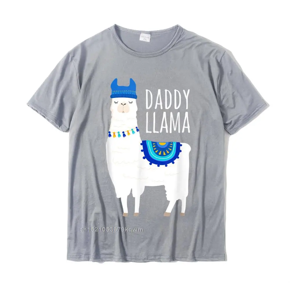 Casual Personalized T-shirts New Arrival Summer/Autumn Short Sleeve O Neck T Shirt 100% Cotton Man Comics Tee Shirt Daddy Llama Gift Shirt for Men Papa T-Shirt__5073 grey
